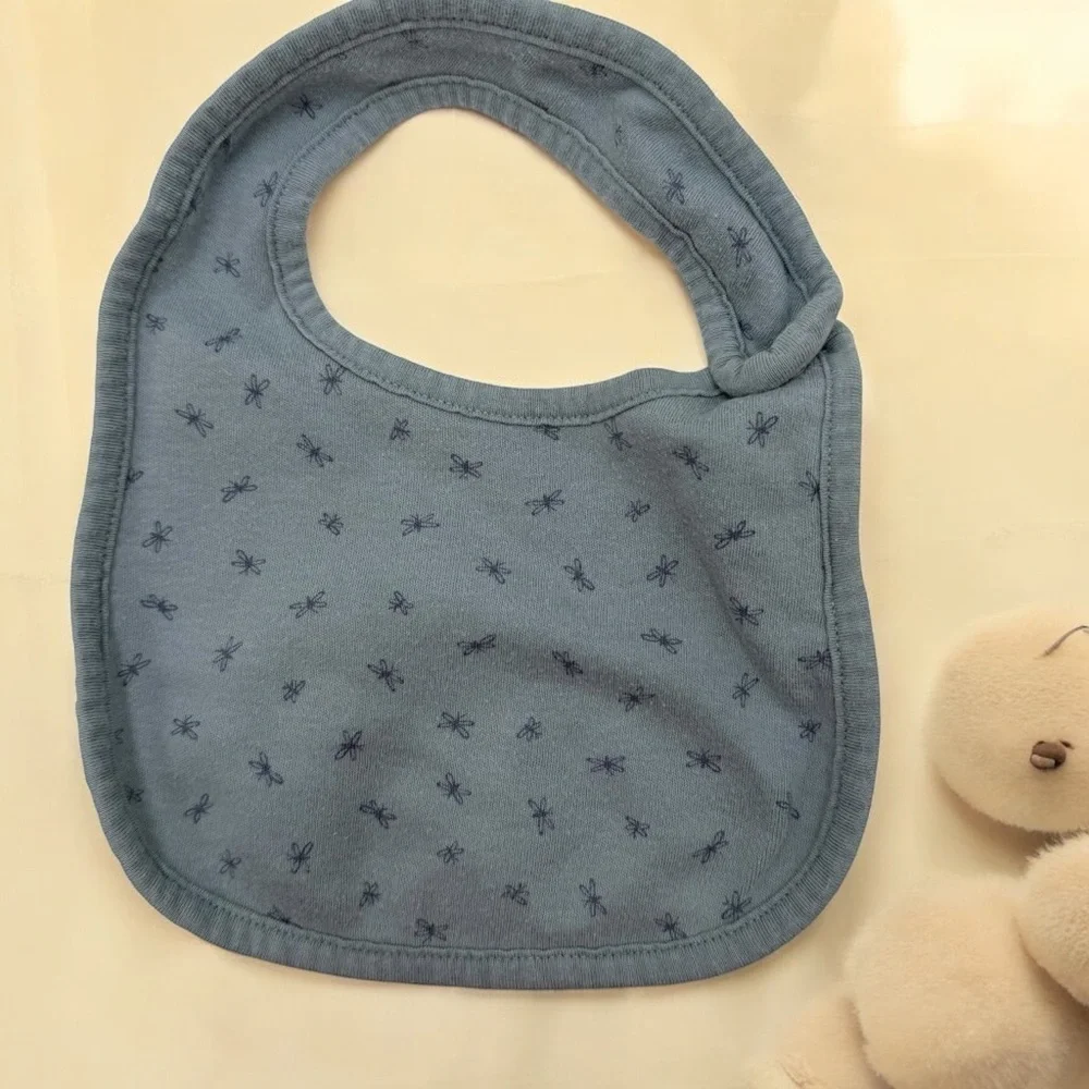 Carter's Blue and Yellow Neutral Floral 3-pack Baby Bib Set
